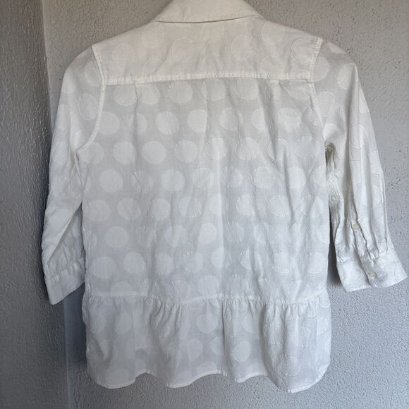 Anthropologie Isabella Sinclair Women Blue 3/4 Sleeve Button-Down Shirt XS - Picture 2 of 9